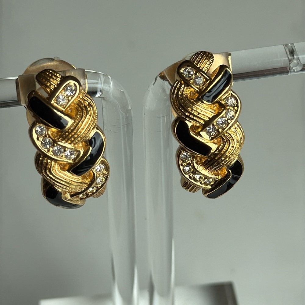 Christian Dior Clip-On Earrings Signed -Vintage